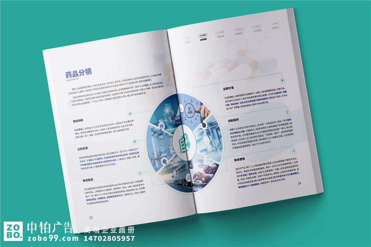 药品分销公司宣传册设计-医疗流通企业画册设计