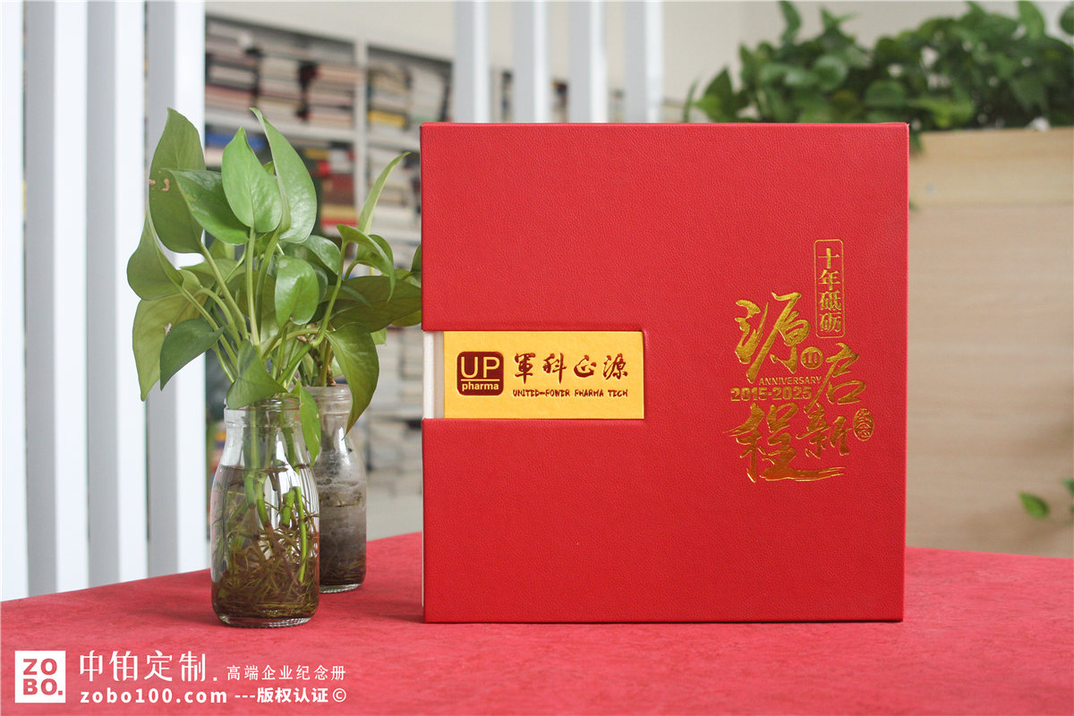 医药研发公司10周年纪念邮册设计-带纪念币的画册制作